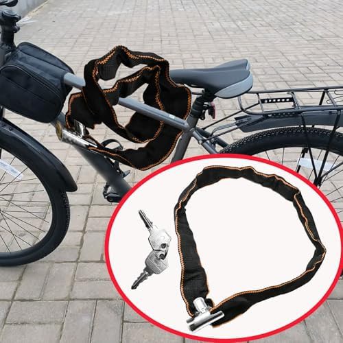 Keyed black steel chain lock for mountain bikes — photo 5