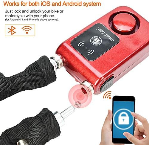 Red smart bluetooth alarm chain lock — photo 4