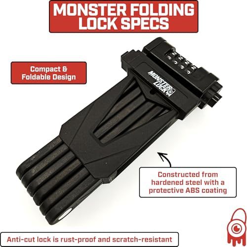Heavy duty hardened steel folding bike lock — photo 3