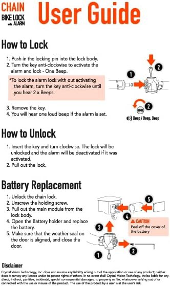Loud alarm heavy duty chain lock — photo 5