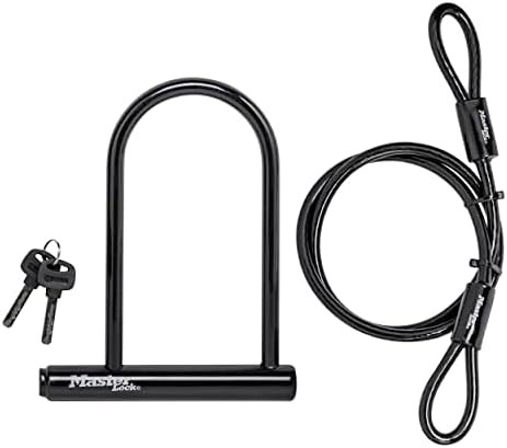 Keyed U-lock with four foot looped cable