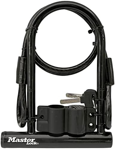 Keyed U-lock with four foot looped cable — photo 4