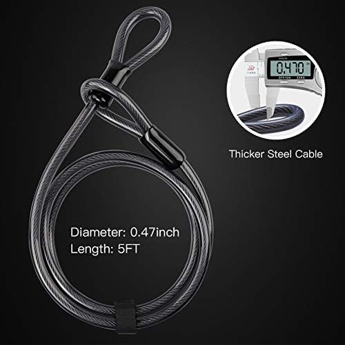 Heavy duty u-lock with security cable and bracket — photo 4