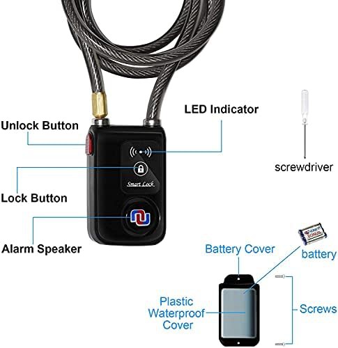 Bluetooth alarm chain lock for gates 6 ft — photo 4