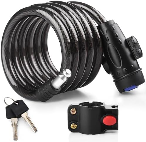 Keyed cable lock with mounting bracket 4 ft