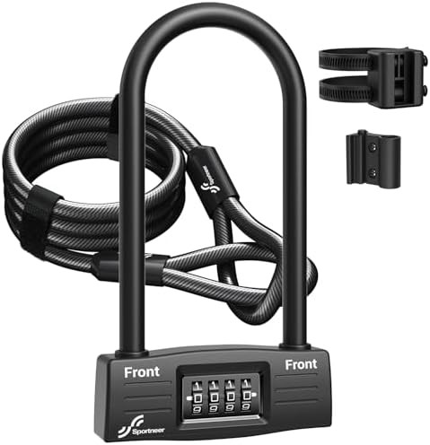 Keyless combination u-lock with five foot cable