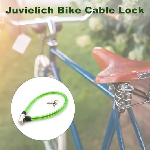 Green anti theft cable lock with keys — photo 3