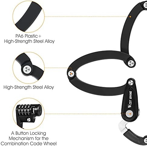 Folding four digit security chain lock — photo 4