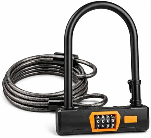 Hardened steel U-lock with four digit combination