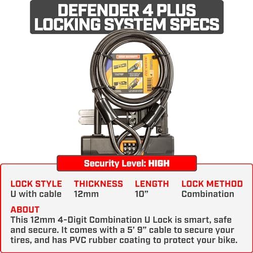 Hardened steel U-lock with four digit combination — photo 3