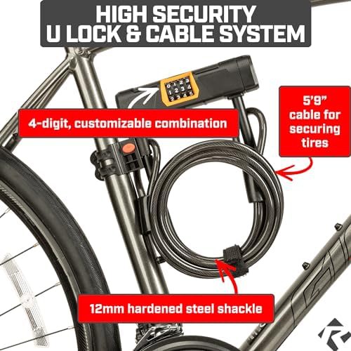 Hardened steel U-lock with four digit combination — photo 4