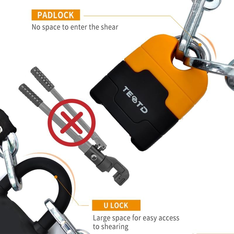 Heavy duty motorcycle chain lock with keys — photo 3