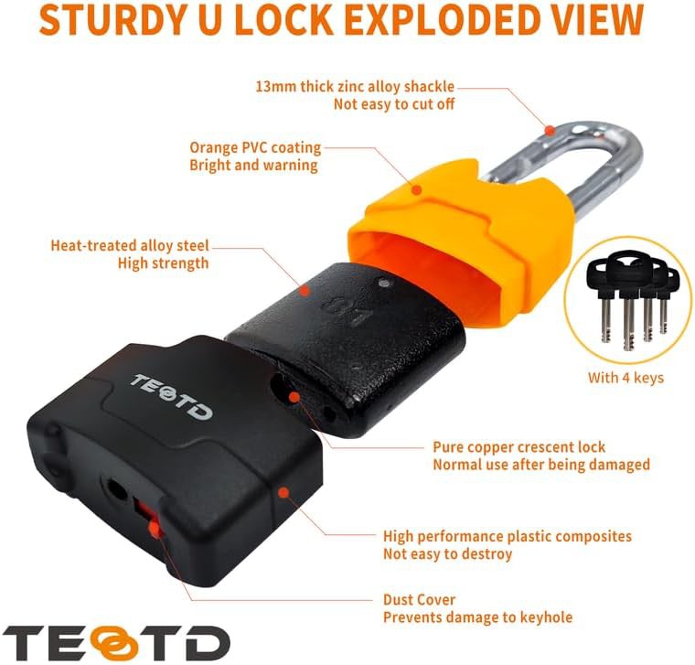 Heavy duty motorcycle chain lock with keys — photo 4