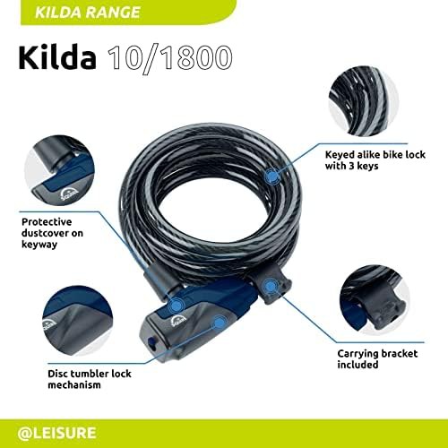 Armoured steel cable lock with drive cylinder — photo 4
