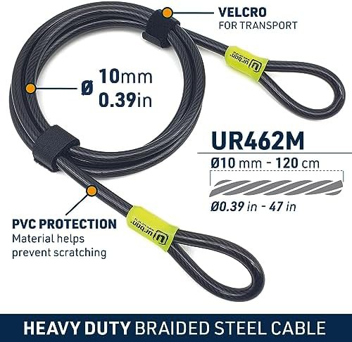 Braided steel double loop security cable — photo 5