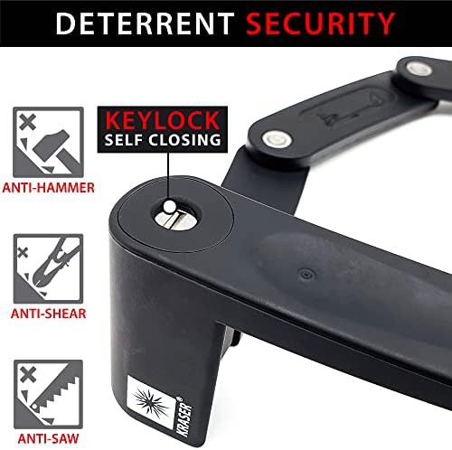 Stainless steel folding bicycle lock with transport support — photo 4
