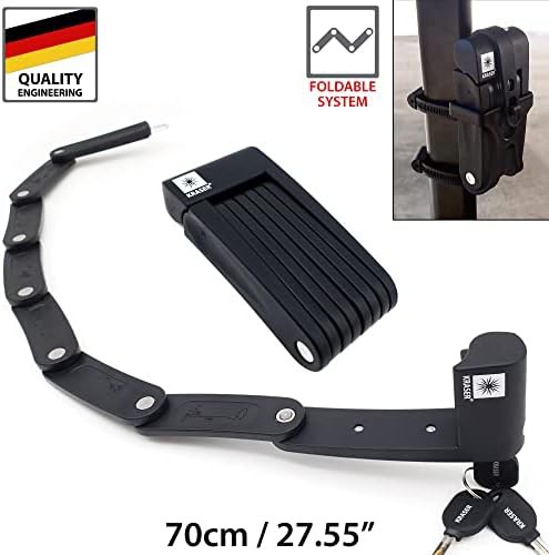 Stainless steel folding bicycle lock with transport support — photo 5