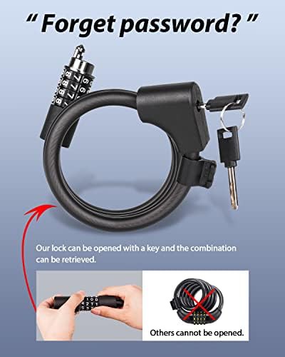 Four digit resettable cable lock 12 mm — photo 3