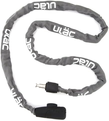 Gray supreme bicycle chain lock with keys