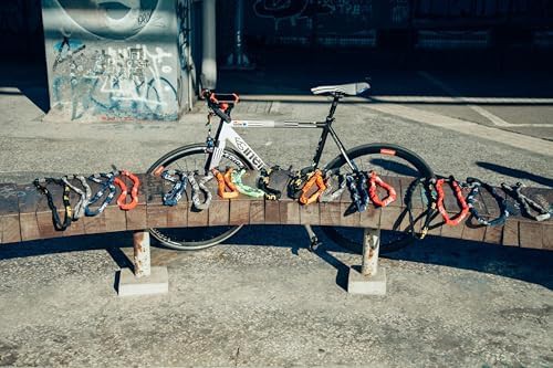 Gray supreme bicycle chain lock with keys — photo 4
