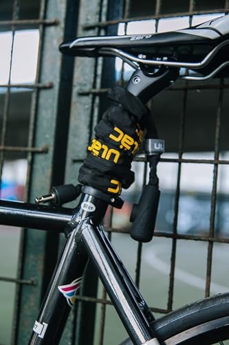 Gray supreme bicycle chain lock with keys — photo 5