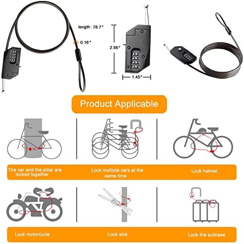 Two pack retractable black cable locks — photo 5