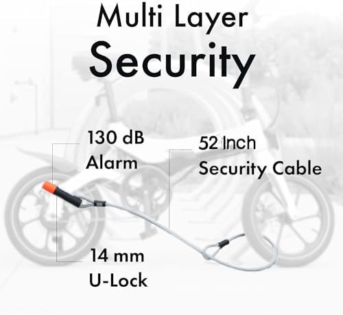 Heavy duty alarm u-lock with security cable — photo 3