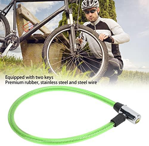 Green portable steel wire cable lock — photo 3