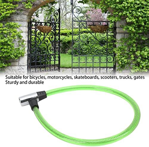 Green portable steel wire cable lock — photo 4