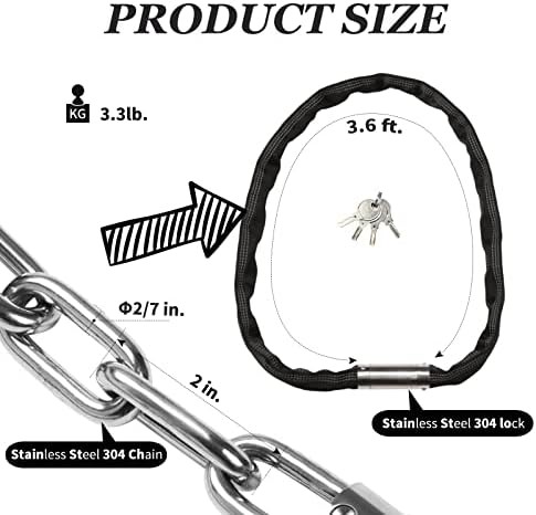 Rustproof marine grade stainless steel chain lock — photo 4