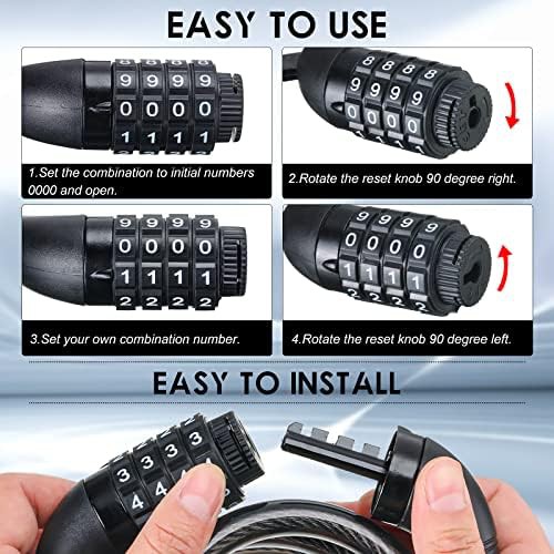 Hotop resettable combination cable lock 4 ft — photo 3