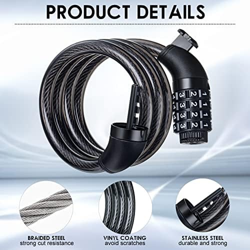 Hotop resettable combination cable lock 4 ft — photo 5