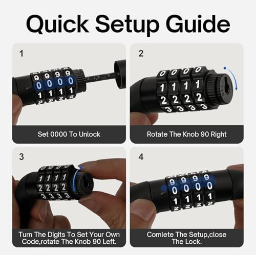 Lightweight four foot combination lock for kids — photo 4