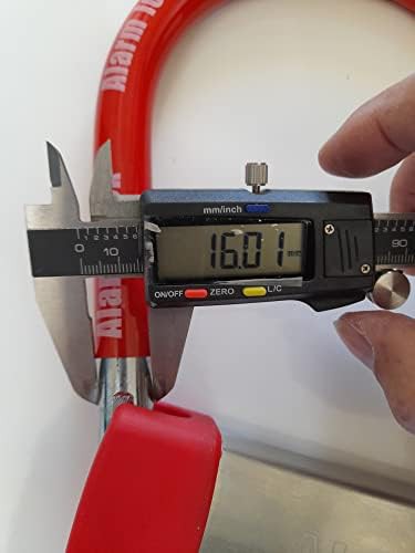 Red hardened steel alarm u-lock — photo 3