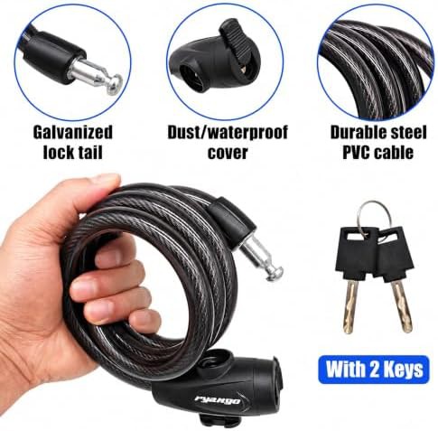 Keyed bicycle cable lock with bracket — photo 4
