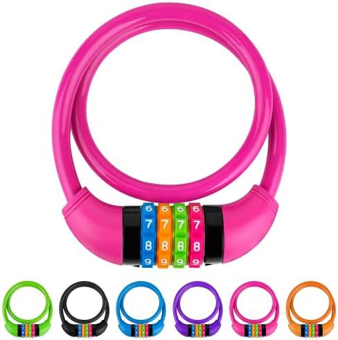 Rose red kids cable lock with alloy head