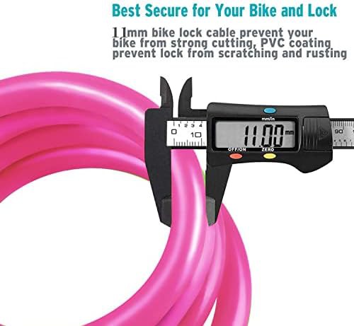 Rose red kids cable lock with alloy head — photo 4