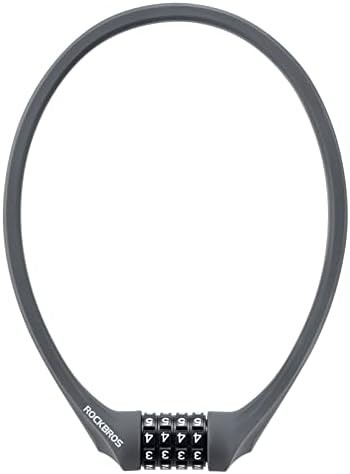 Gray silicone coated combination cable lock