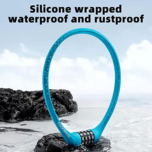 Silicone coated four digit combination cable lock — photo 3