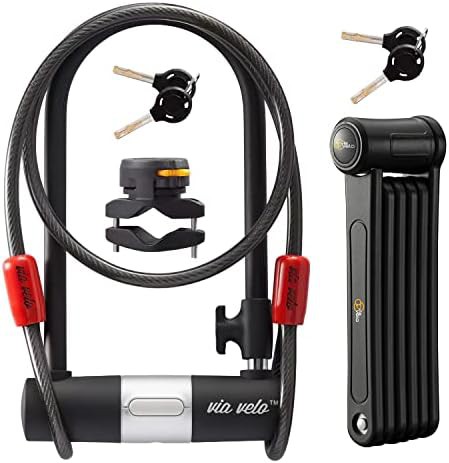 Folding lock and u-lock set for ebikes