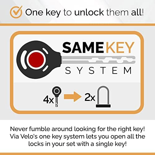 Keyed alike dual u-lock set with cables — photo 3