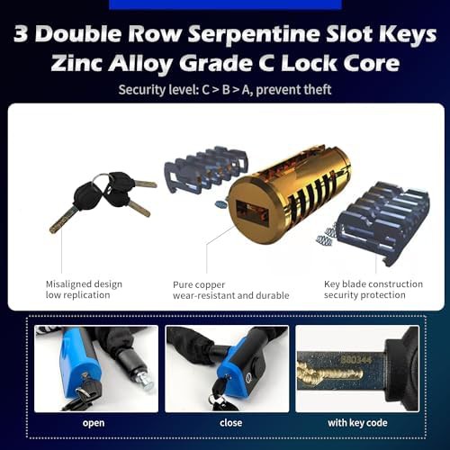 Heavy duty motorcycle chain lock with alarm — photo 4