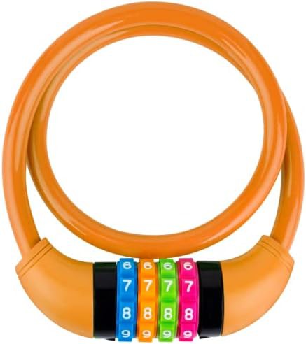 Orange combination cable lock for kids