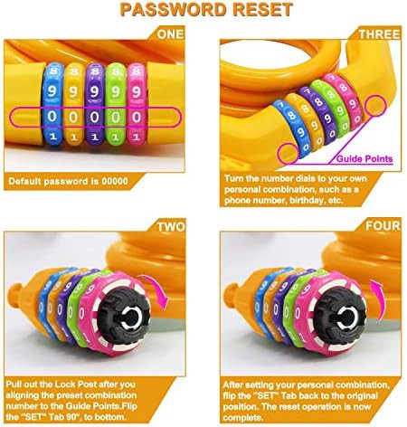 Orange combination cable lock for kids — photo 3