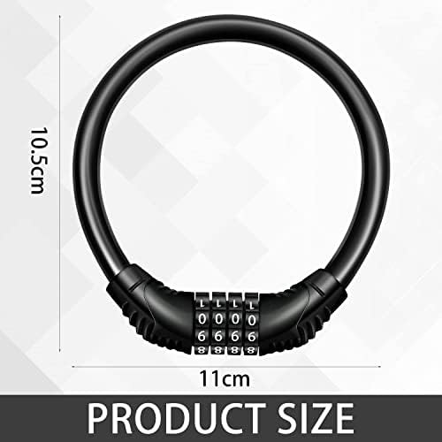 Portable four digit combination bicycle cable lock — photo 2