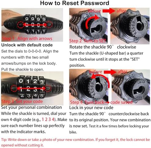 2 pack black cable combination bike lock — photo 4