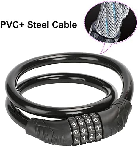 2 pack black cable combination bike lock — photo 5