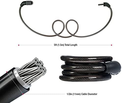 Braided steel four digit combination cable — photo 3