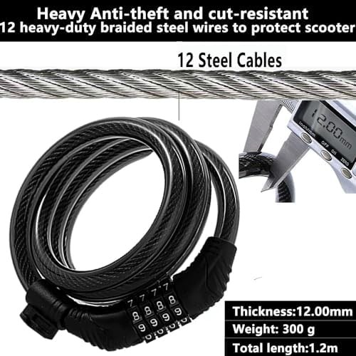 Heavy duty combination cable lock for scooters — photo 4
