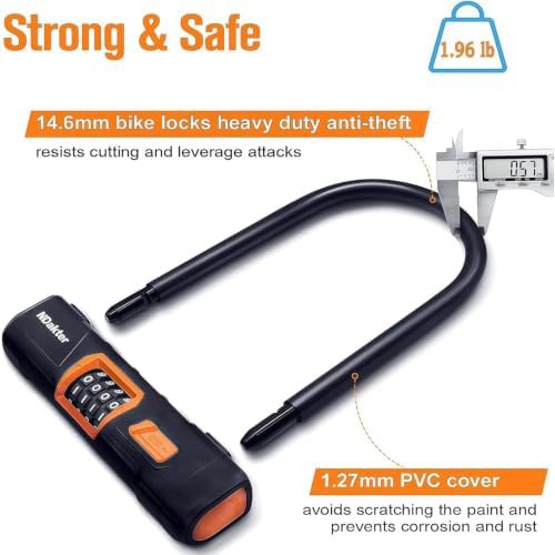 Hardened steel combination U-lock with steel cable — photo 4